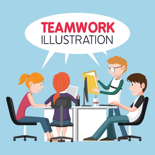 Premium Vector | Teamwork Illustration