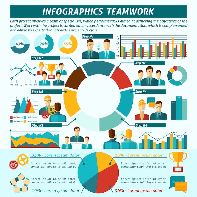 teamwork-infographics-set-free-vector