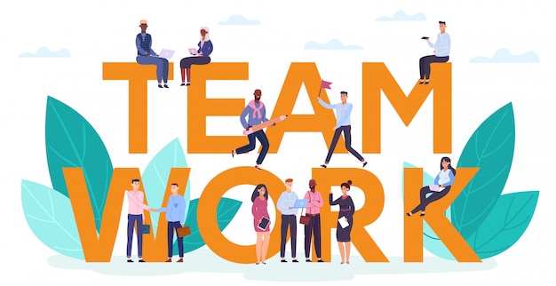 Premium Vector | Teamwork motivation concept. creative business ...