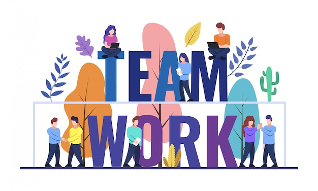Premium Vector | Teamwork web banner design