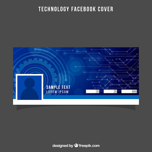 Free Vector Tech blue facebook cover