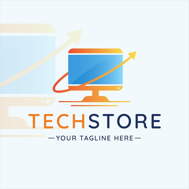 Premium Vector | Tech store logo minimalist vector illustration ...