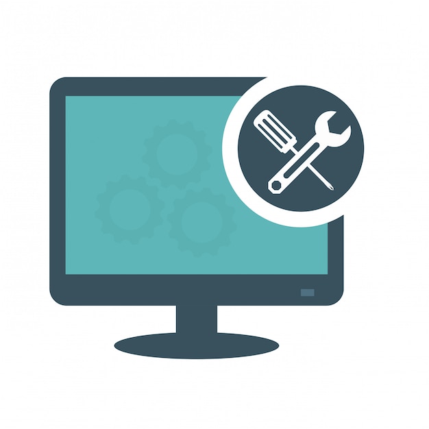 Technical service computers icon Premium Vector