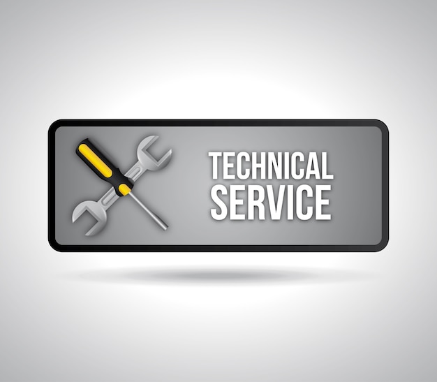 Technical service over gray background vector illustration Premium Vector