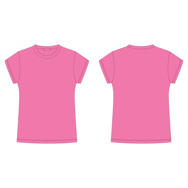 Premium Vector Technical sketch of pink tee shirt isolated on white