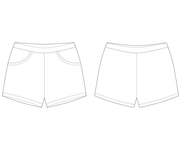 Premium Vector | Technical sketch of shorts pants