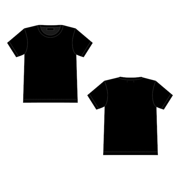 Premium Vector | Technical sketch t shirt in black color. unisex ...