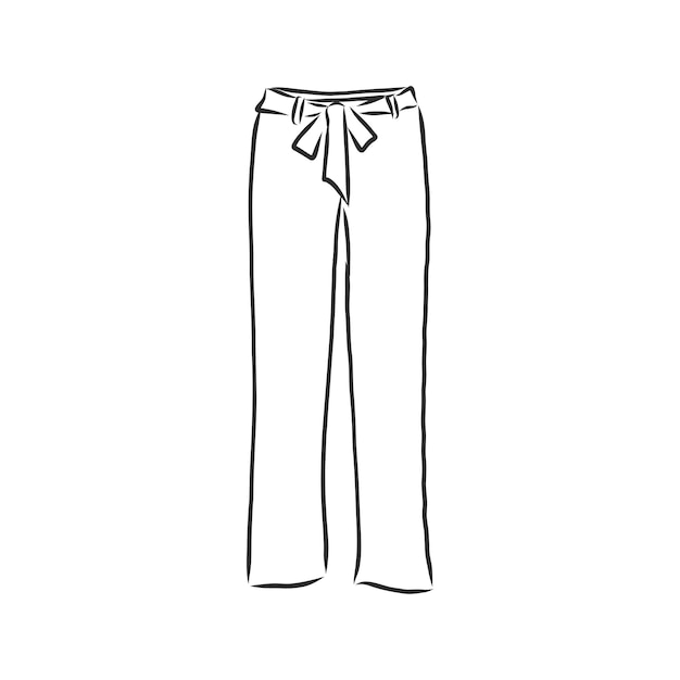 Premium Vector | Technical sketch of trousers, classic trousers, vector ...