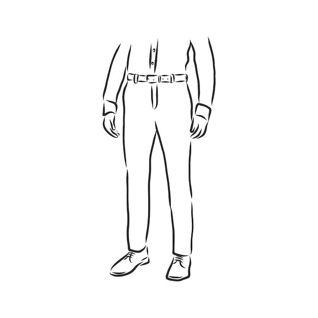 Premium Vector | Technical sketch of trousers, classic trousers, vector ...