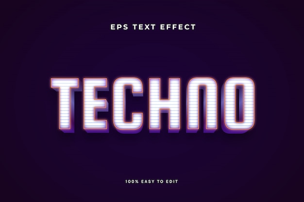 Premium Vector Techno text  effect