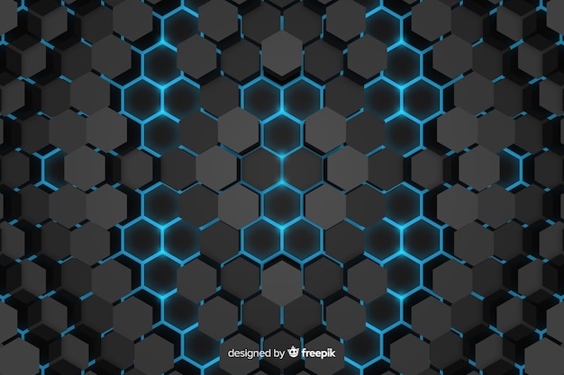 Technological honeycomb background abstract design Free Vector