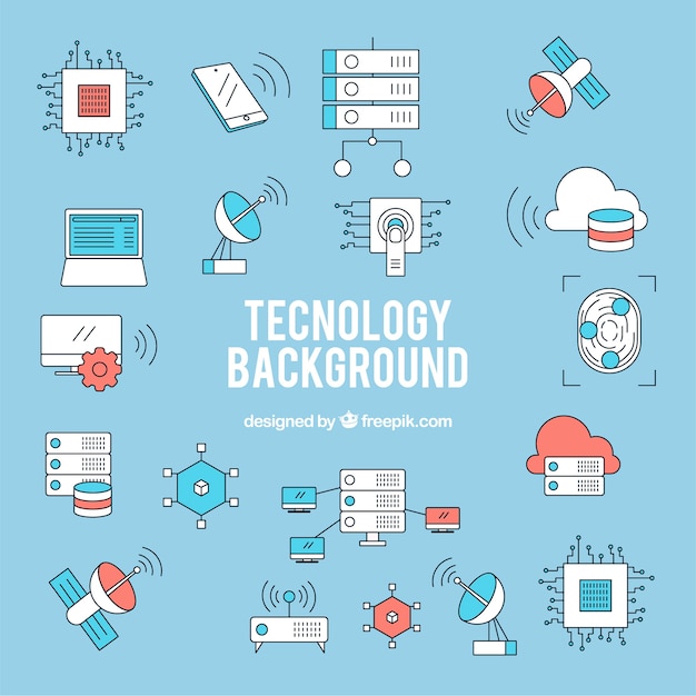 Technology background in flat style