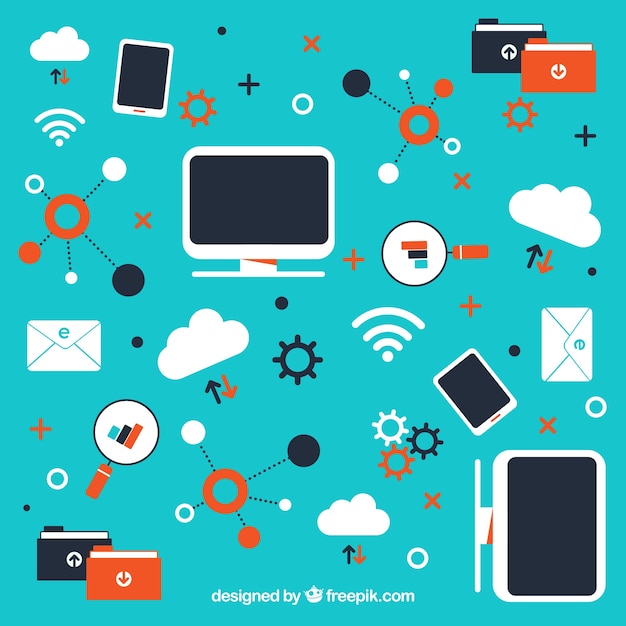 Free Vector | Technology Background With Devices In Flat Style