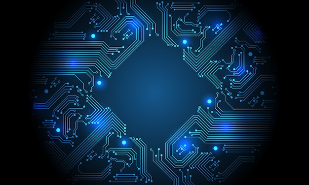 Premium Vector Technology Blue Circuit Mainboard Computer Futuristic Background