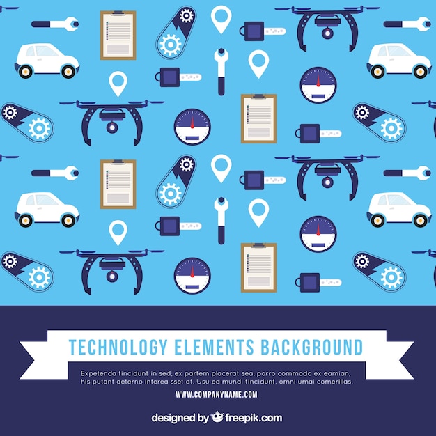 Technology elements background in flat
style