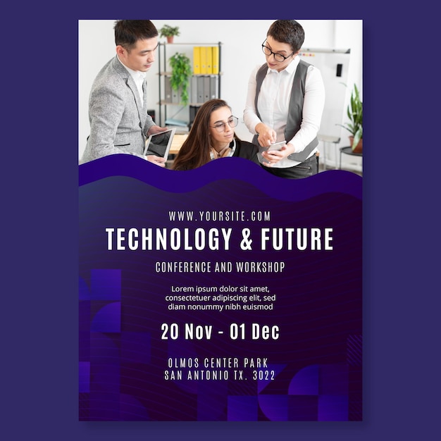 Technology And Future Business Flyer Print Template Free Vector On Freepik