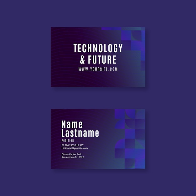 Premium Vector Technology And Future Horizontal Business Card Template