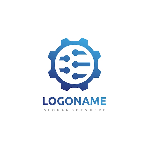 Download Free Technology Gear Logo Template Premium Vector Use our free logo maker to create a logo and build your brand. Put your logo on business cards, promotional products, or your website for brand visibility.