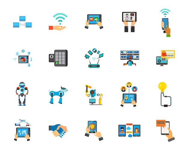 Technology icon set Vector | Free Download