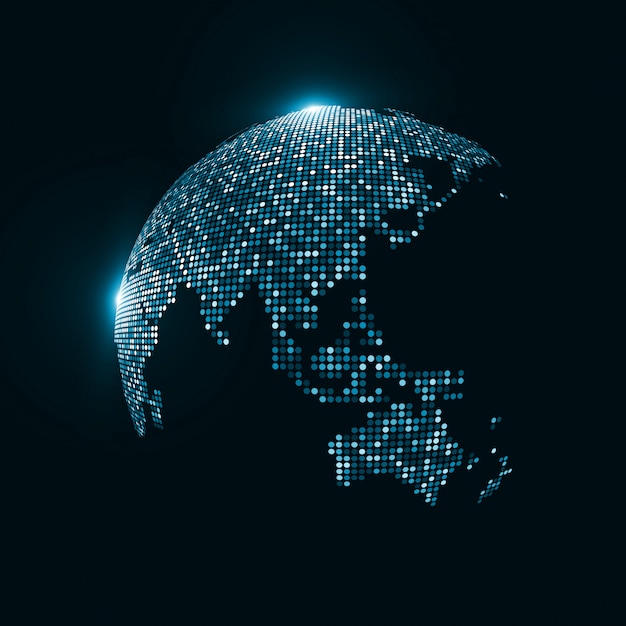 Technology image of globe Premium Vector