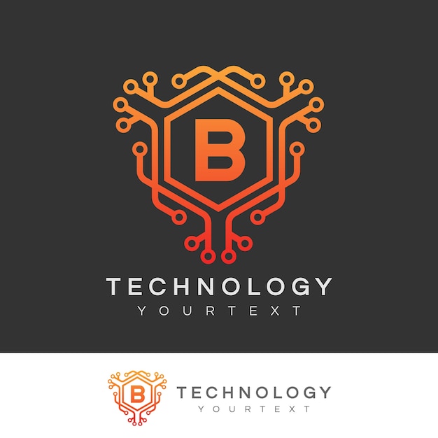 Premium Vector | Technology Initial Letter B Logo Design