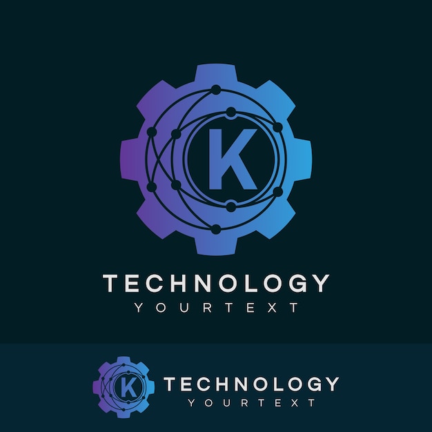 Technology initial letter k logo design Premium Vector