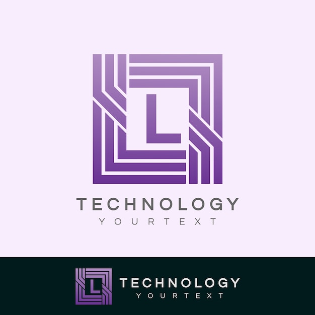 Technology initial letter l logo design Premium Vector