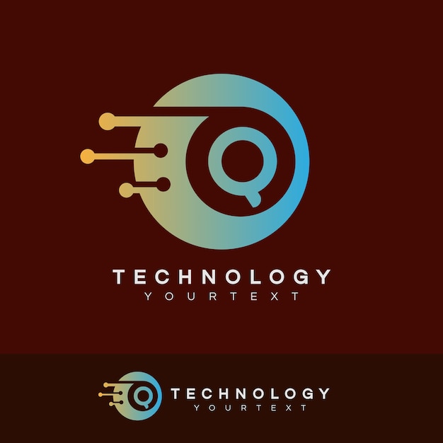 Premium Vector | Technology initial letter q logo design