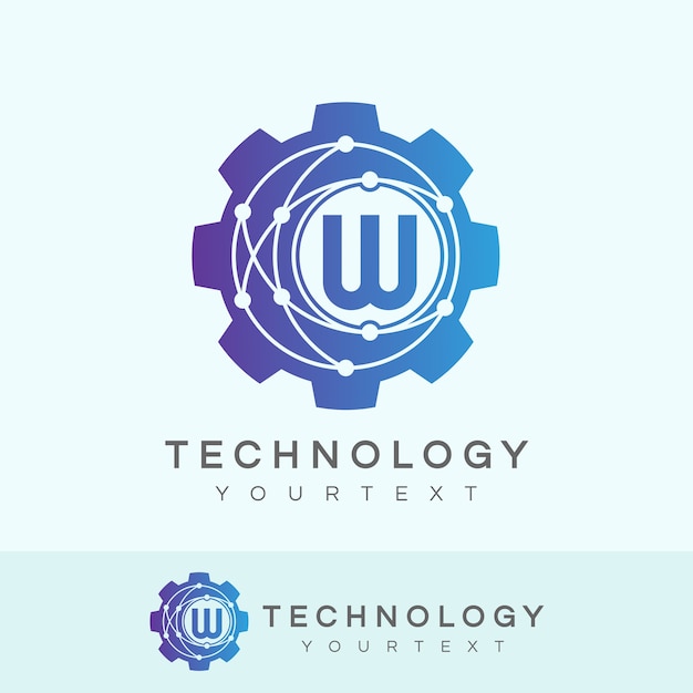 Premium Vector | Technology initial letter w logo design