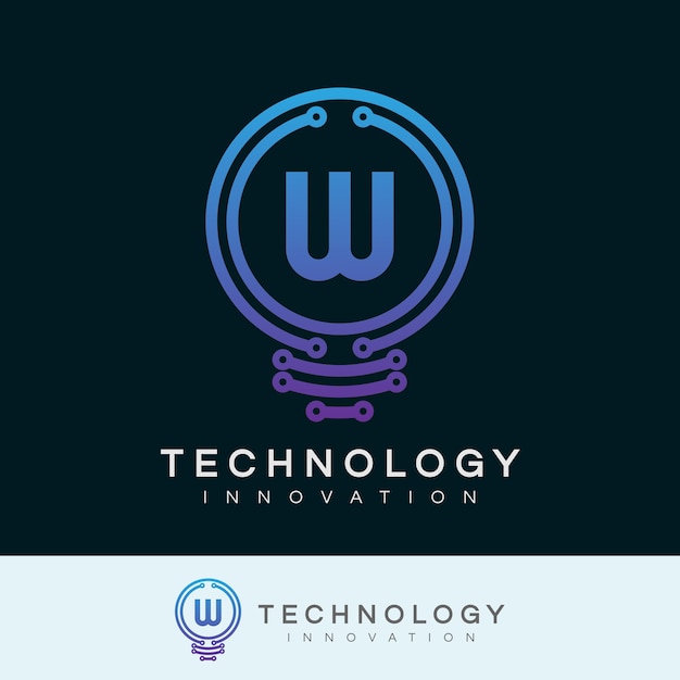 Premium Vector | Technology innovation initial letter w logo design