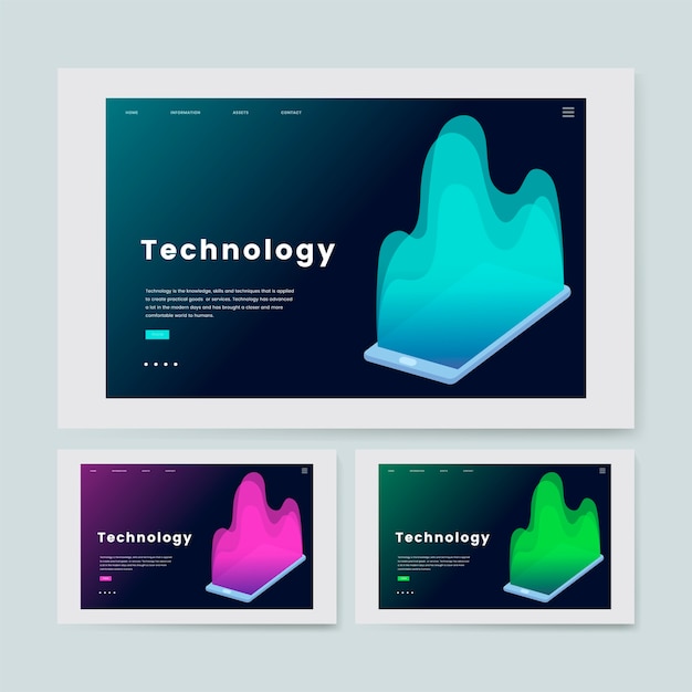 Free Vector Technology and it informational website graphic Free Vector Technology and it informational website graphic