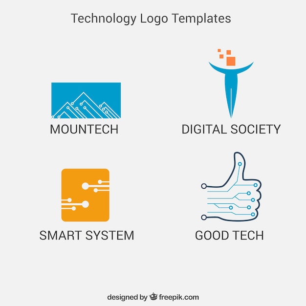 Premium Vector | Technology logo templates pack