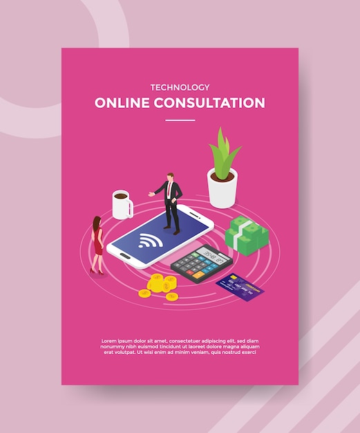 Free Vector | Technology online consultation flyer template