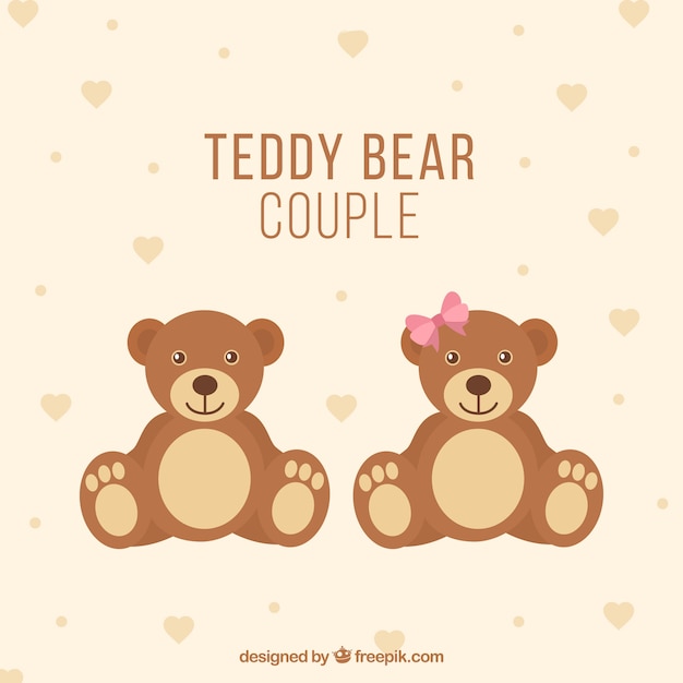 Teddy bear couple Vector | Free Download