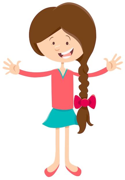 Premium Vector | Teen girl cartoon character