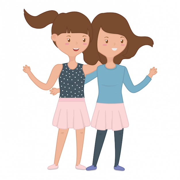 Free Vector | Teenage girls friends