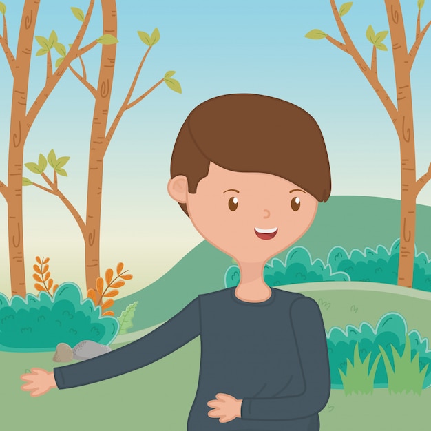 Teenager boy cartoon Free Vector