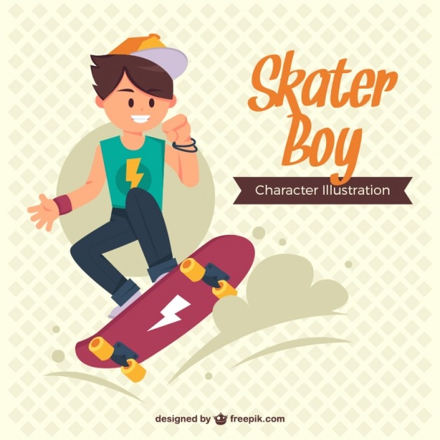 Teenager enjoying with his skateboard