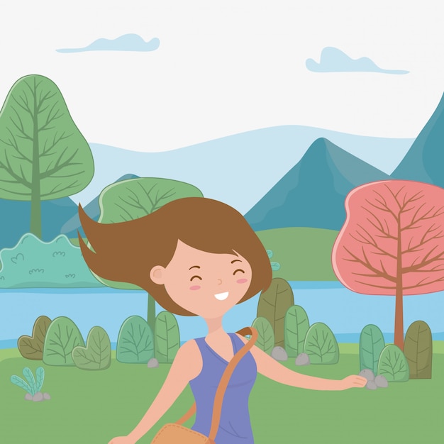 Teenager girl cartoon Free Vector