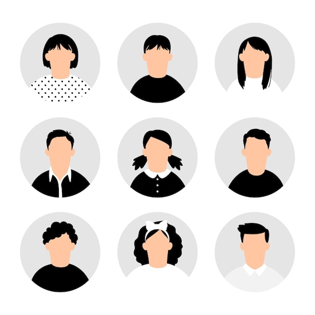 Premium Vector | Teens avatars. teen people avatar set on white ...