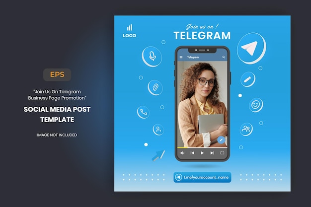 Premium Vector | Telegram business page promotion and social media post