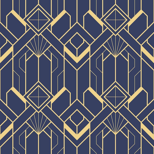 Premium Vector | Template abstract art deco blue