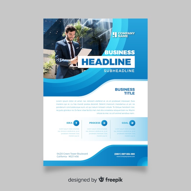 template abstract business flyer with photo vector free business flyer with personal photo