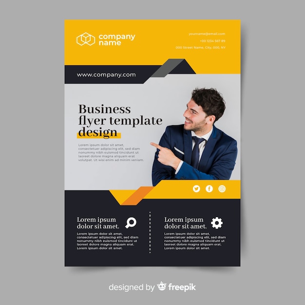 Free Vector Template abstract business flyer 