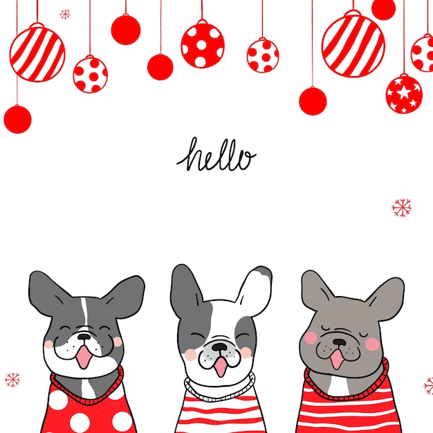 Download Template background cute dog for christmas day and new ...