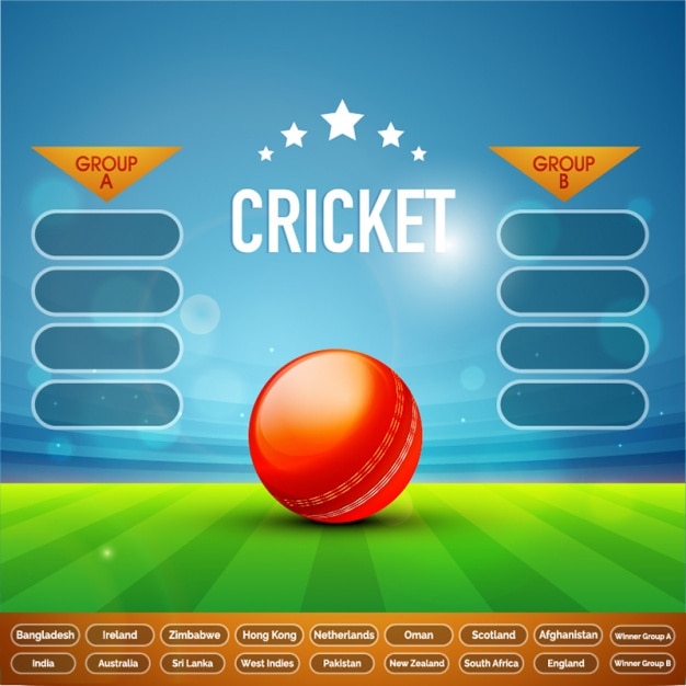 Template for choosing cricket groups Premium Vector
