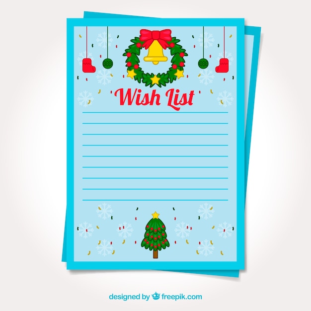 Free Vector | Template of a christmas wish list
