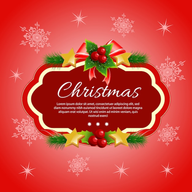 Premium Vector | Template christmas with ribbon ornate