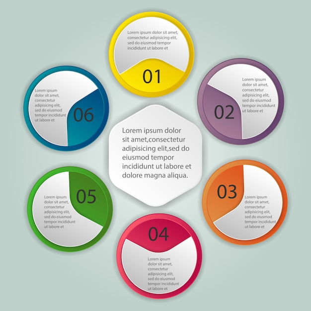 Template for cycle diagram, graph, presentation and round chart Premium Vector