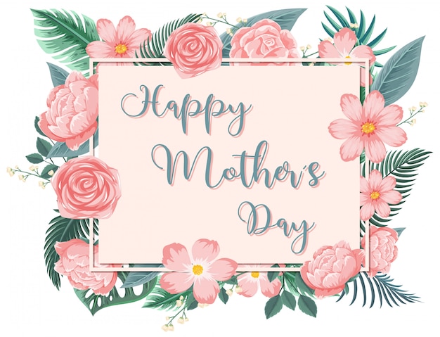 Download Template design for happy mother's day with pink roses ...